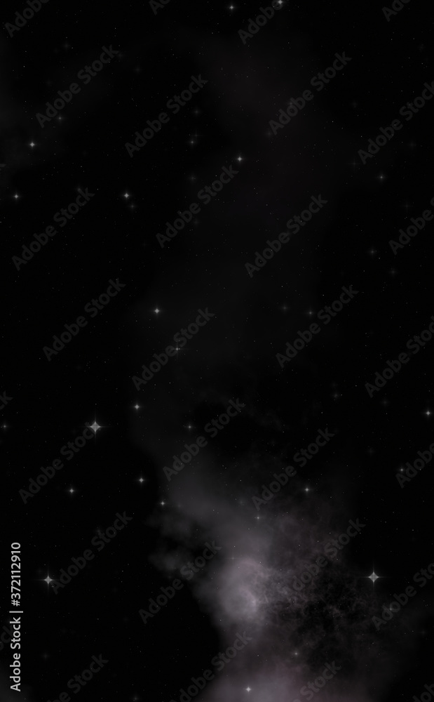 Fototapeta premium Star field in galaxy space with colorful nebula. Sci fi background of deep space. Ethereal wallpaper.