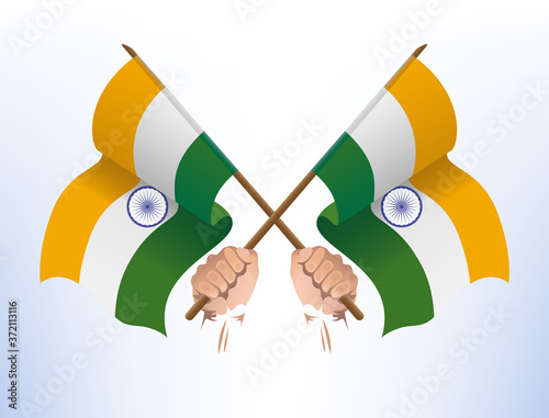 Flying flags crossed from India
