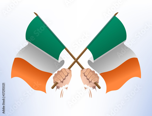 Flying flags crossed from Ireland