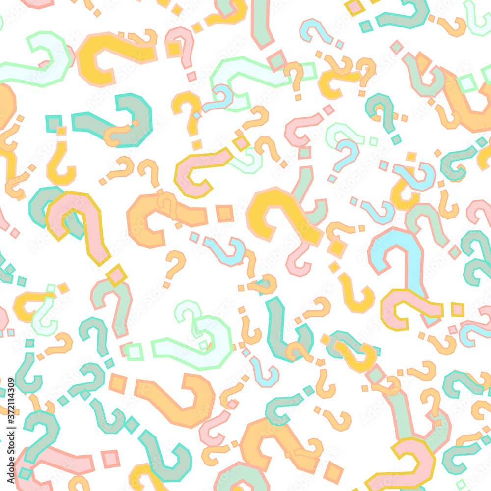 Quiz seamless pattern. Question marks, doubt, faq Quiz seamless pattern. Question marks, doubt, faq