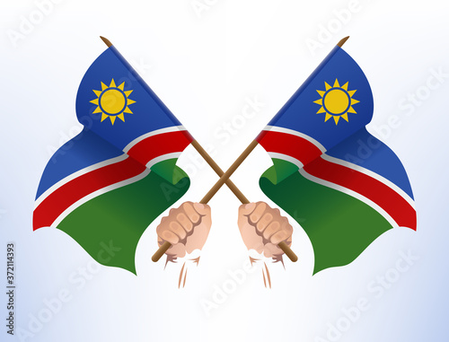 Flying flags crossed from Namibia