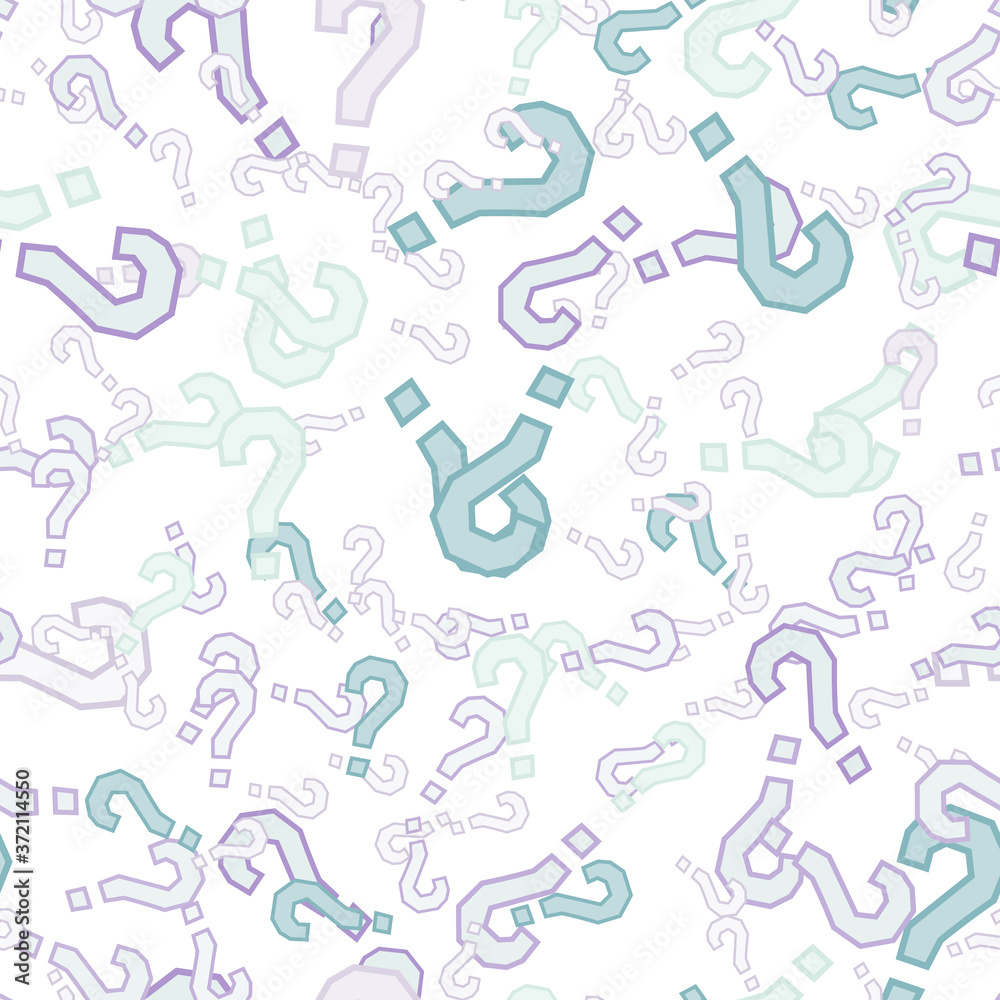 Quiz seamless pattern. Question marks, doubt, faq Quiz seamless pattern. Question marks, doubt, faq