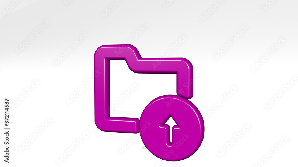 FOLDER UPLOAD ALTERNATE 3D icon casting shadow, 3D illustration for business and background FOLDER UPLOAD ALTERNATE 3D icon casting shadow, 3D illustration for business and background