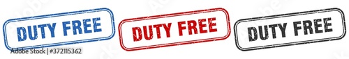 duty free square isolated sign set. duty free stamp