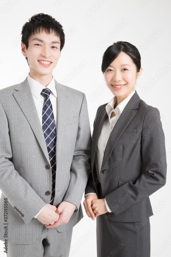 笑顔のビジネスマンとＯＬ