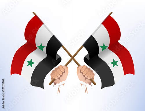Flying flags crossed from Syria