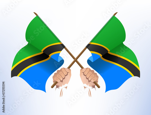 Flying flags crossed from Tanzania
