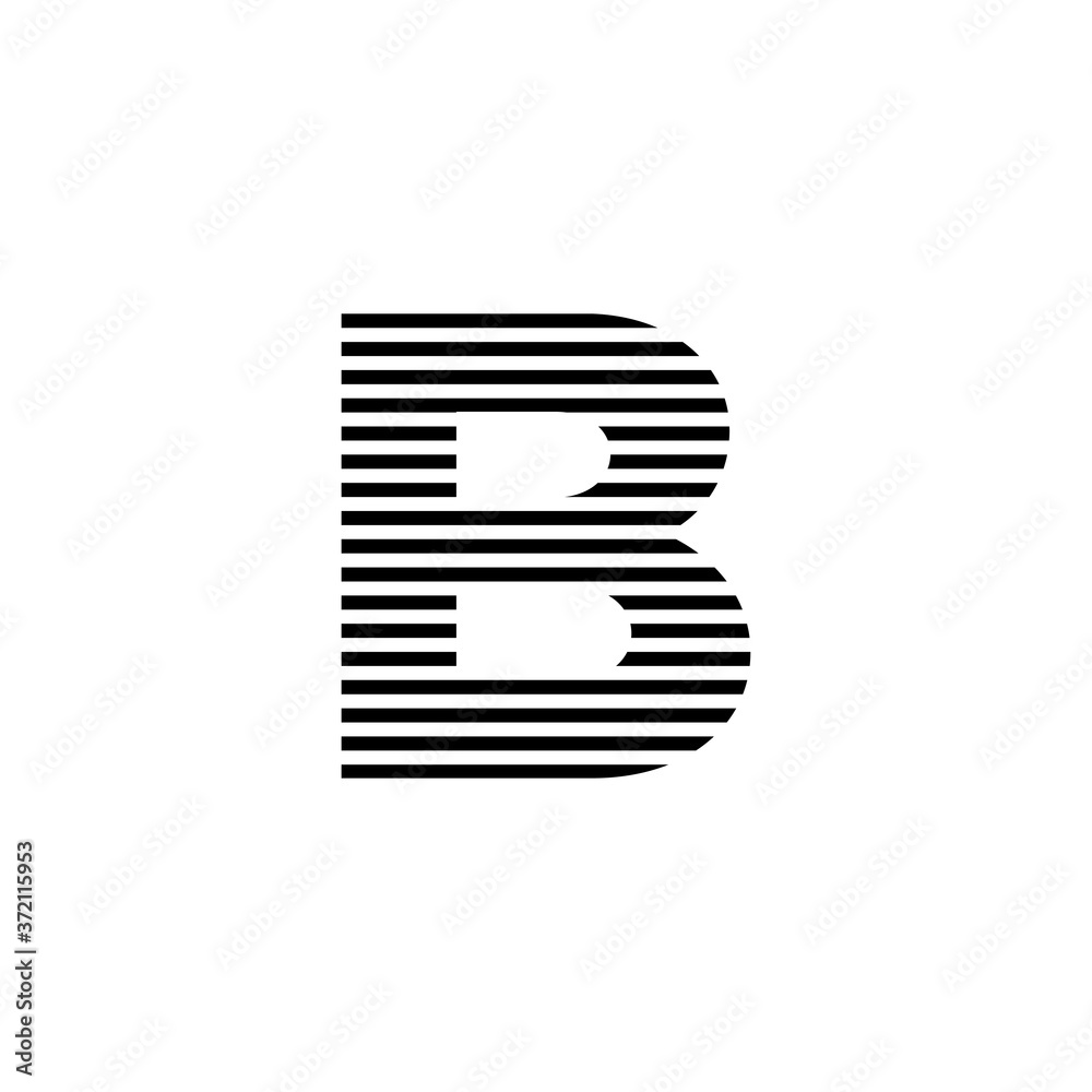 initial letter b abstract horizontal line logo vector initial letter b abstract horizontal line logo vector
