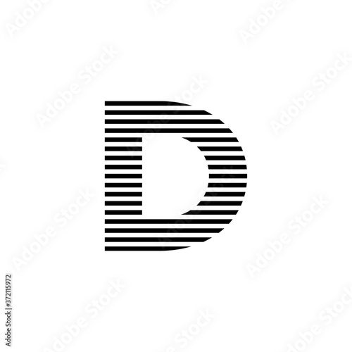initial letter d abstract horizontal line logo vector