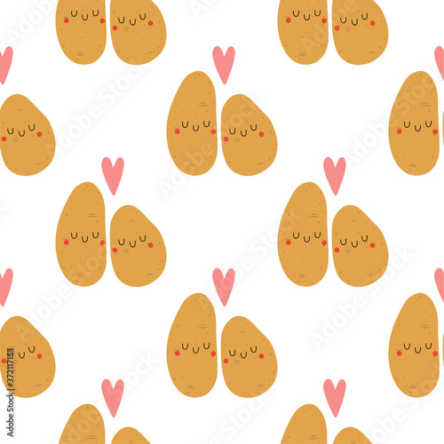 Kawaii Cartoon Potato in love