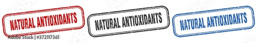 natural antioxidants square isolated sign set. natural antioxidants stamp