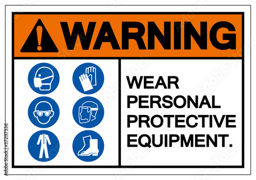 Warning Personal Protective Equipment Symbol Sign ,Vector Illustration, Isolate On White Background Label. EPS10