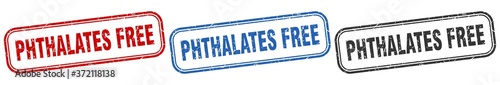 phthalates free square isolated sign set. phthalates free stamp