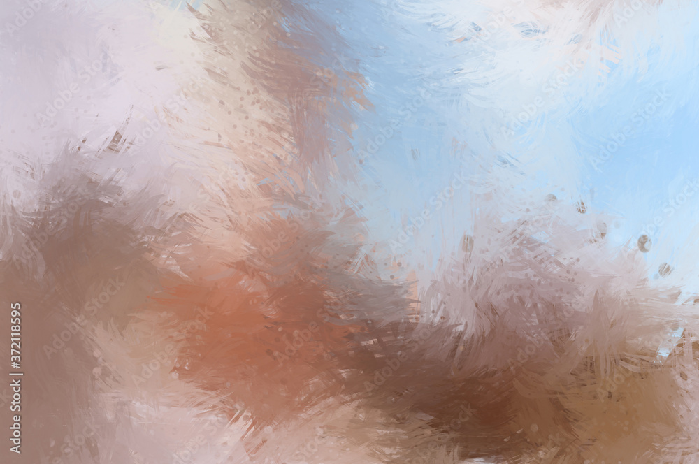 Fototapeta premium Painted composition with vibrant brush strokes. Textured colorful painting. Paint brushed wallpaper.