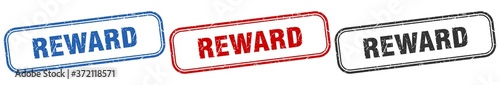 reward square isolated sign set. reward stamp