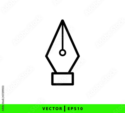 Fountain pen icon vector logo design template