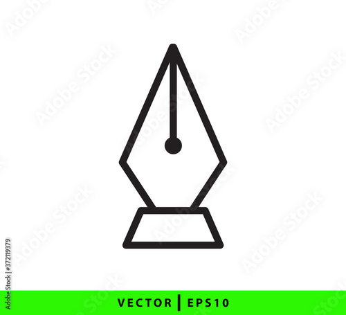 Fountain pen icon vector logo design template