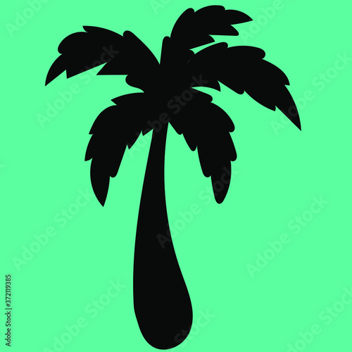Hawaiian Palm Tree Tropical Floral Pattern On Blue Background. Tropical Flower 