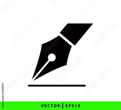 Fountain pen icon vector logo design template