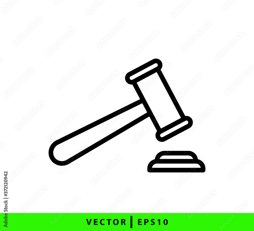 Hammer law icon vector logo design template Hammer law icon vector logo design template