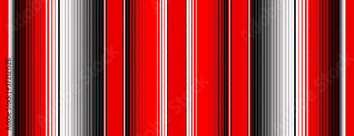Red, Black and White Serape Blanket Stripes Seamless Vector Pattern. Ethnic Boho Background. Mexican Textile. American Rug Texture with Threads. Pattern Tile Swatch Included. photo