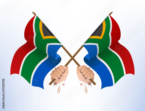 The flag flies across the country of South Africa
