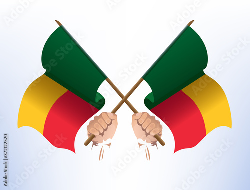 The flag fluttered across from the country of Benin