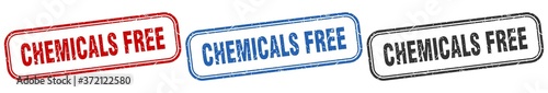 chemicals free square isolated sign set. chemicals free stamp