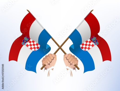 The flag fluttered across from the country of Croatia