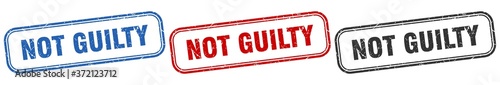 not guilty square isolated sign set. not guilty stamp