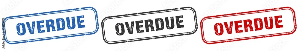 overdue square isolated sign set. overdue stamp overdue square isolated sign set. overdue stamp