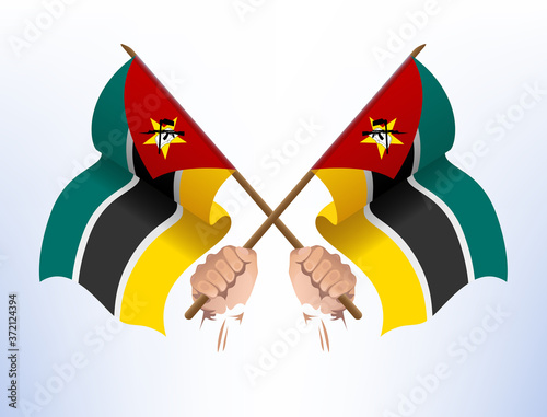 The flag fluttered across from the country of Mozambique