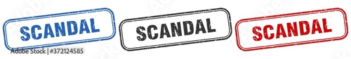 scandal square isolated sign set. scandal stamp