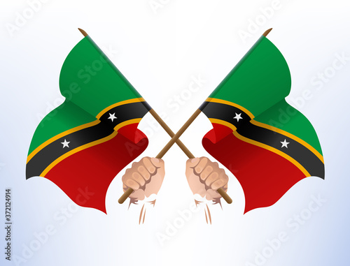 The flag fluttered across from the country of Saint Kitts