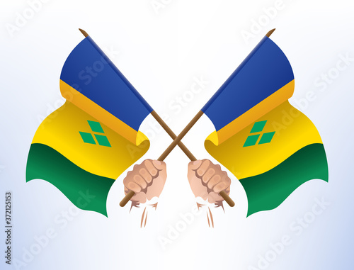 The flag fluttered across from the country of Saint Vincent