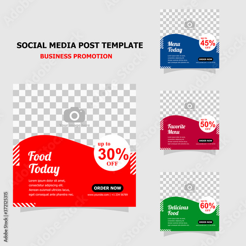 simple template social media promotion for your business there is four template in the package style seventeen
