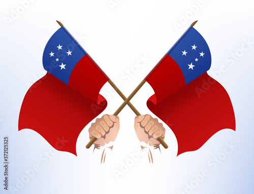 The flag fluttered across from the country of Samoa