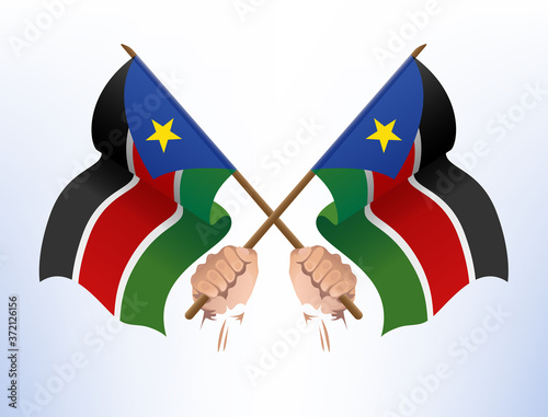 The flag fluttered across from the country of South Sudan