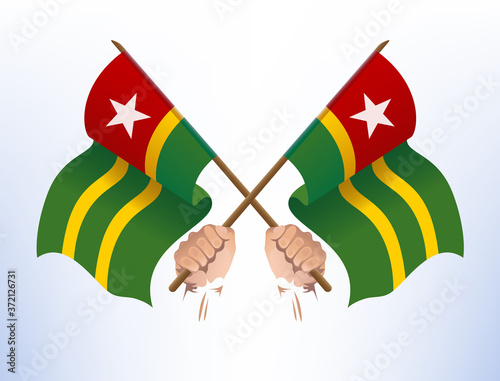 The flag fluttered across from the country of Togo