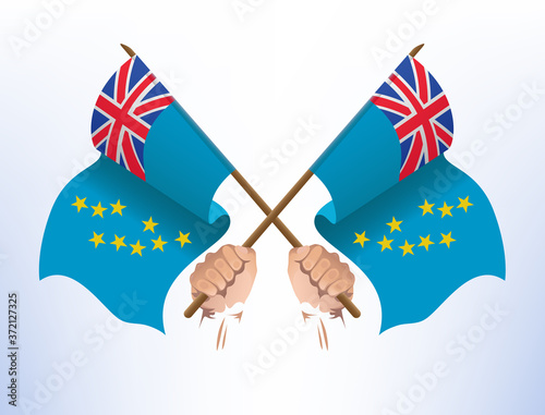 The flag fluttered across from the country of Tuvalu