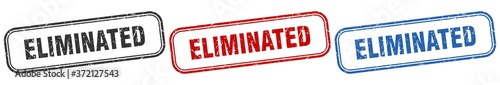 eliminated square isolated sign set. eliminated stamp