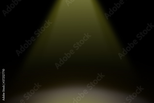 Background with a yellow beam shining into the ground. Product background. The yellow beam creates a distinctive look.