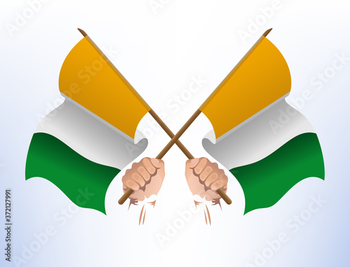 The flag fluttered across from the Ivory Coast country
