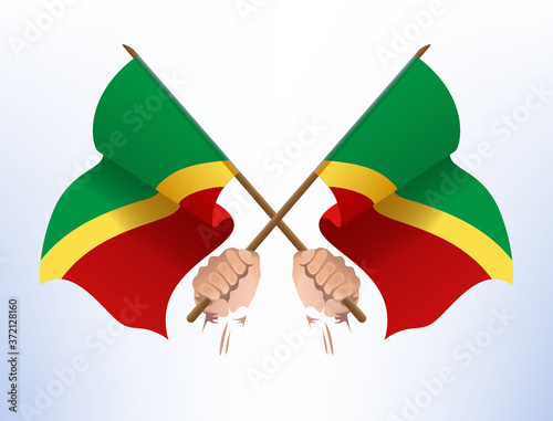 The flag fluttered across from the Republic of Congo