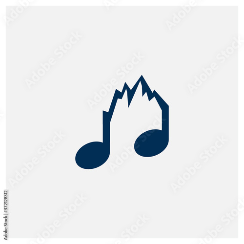 nature song music mountain logo vector icon illustration
