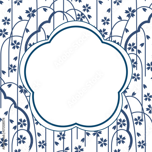 Chinese Porcelain Style Background, Template, The Flowers And Leaves photo