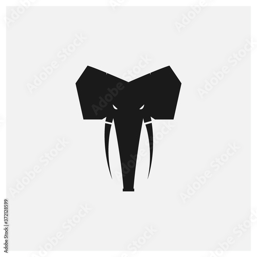 elephant head trunk logo vector icon illustration