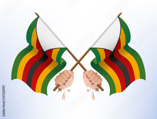 The flag fluttered across the country of Zimbabwe