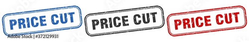 price cut square isolated sign set. price cut stamp