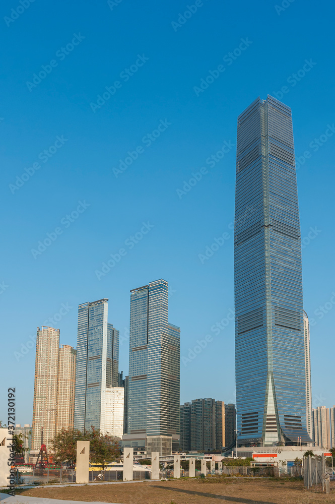 High rise modern office buiding in Hong Kong city
